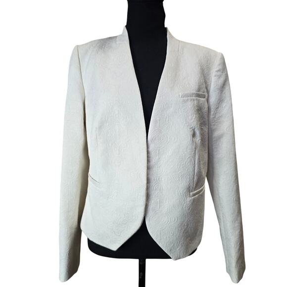 The Limited Jackets & Blazers - The Limited Crem Textured Business Career Blazer Jacket Sz L
